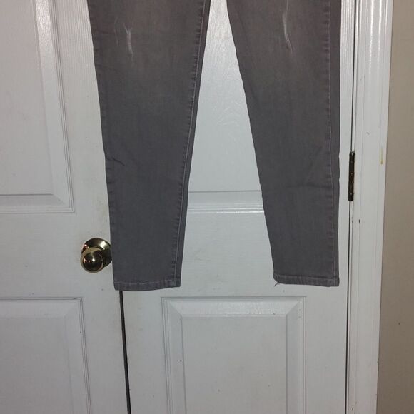 Democracy gray distressed wide elastic band AB solution skinny jeans  Sz 14 NWOT - Picture 2 of 7